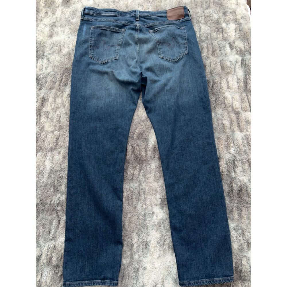 AG Jeans Adriano Goldschmied Mens 42x34 Blue Straight Leg Denim Pants Casual Big